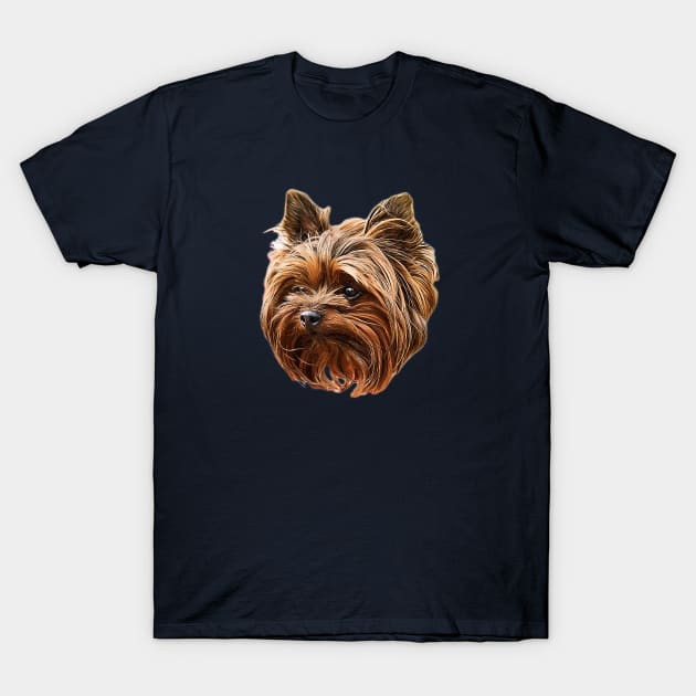 Yorkshire Terrier - Yorkie Dog Face T-Shirt by ElegantCat